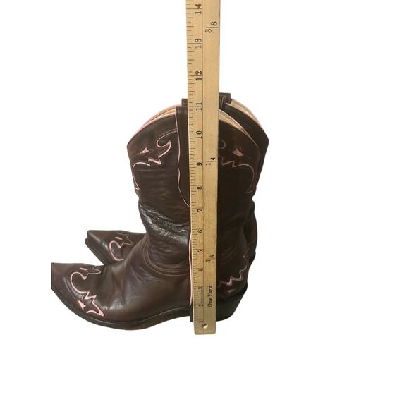 Vintage Old Gringo Women’s 10 B Chocolate Pink Leather Cowboy Boots Embroidered - Picture 8 of 8